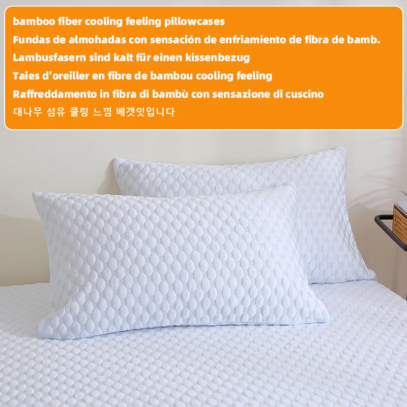 50x65/50x70/50x75/50x90cm Queen King Bamboo Fiber Cooling Waterproof Neck Pillow Case Covers Decorative Pillowcase With Zipper