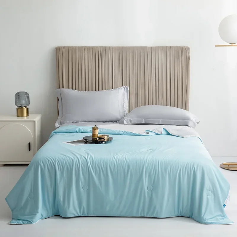 Air Condition Comforter for Summer Pure Color Ice Silk Cooling Blanket Lightweight and Smooth Twin/King Size Cold Quilt