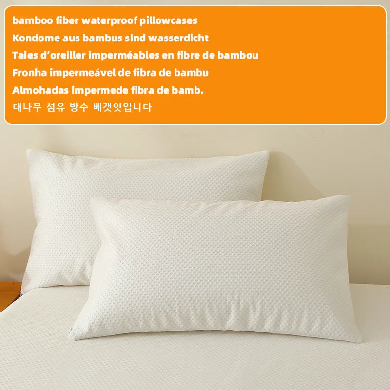 50x65/50x70/50x75/50x90cm Queen King Bamboo Fiber Cooling Waterproof Neck Pillow Case Covers Decorative Pillowcase With Zipper